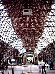 Wooden lattice roof