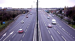 The A316 from the footbridge over it