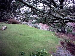 The edge of the garden disappears into a steep drop