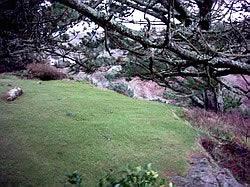 The edge of the garden disappears into a steep drop