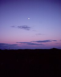 The moon over the Penwith moorland