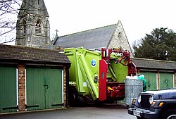 Exit blocked by bin lorry