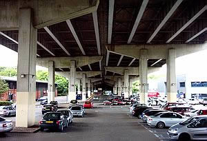 The M40 motorway on stilts