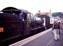 A driver manoeuvers at Bishops Lydeard station