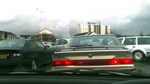 Traffic jam at roundabout in Uxbridge