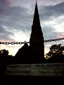 Da Vinci Code poster outside our local church