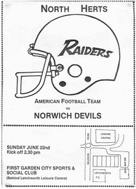 Raiders vs Devils poster
