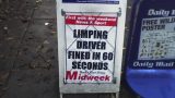 Limping driver fined in 60 seconds
