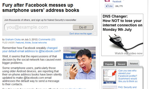 Fury after Facebook messes up smartphone users’ address books Fury after Facebook messes up smartphone users’ address books